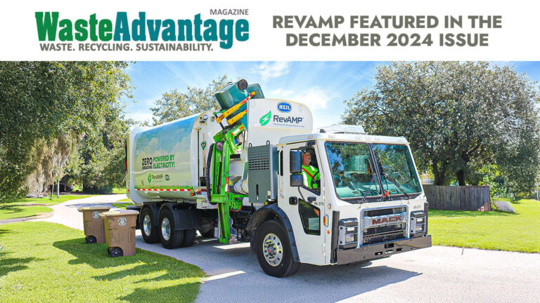 RevAMP Electric Sideload Garbage Truck Article - Waste Advantage